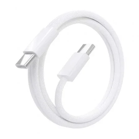 Aisens Cable USB 2.0 Tipo-C A107-0855 - Conector Doble USB-C Macho - Carga 60W, Datos 480Mbps, Longitud 1m, Color Blanco